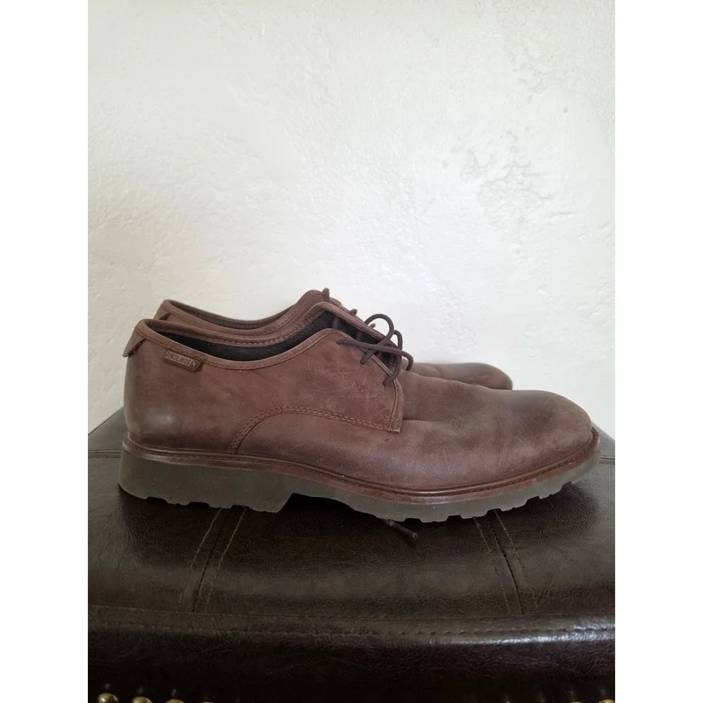 Pikolinos Brown Leather Preppy Old Money Minimalist Derby Oxford Shoes sz 10